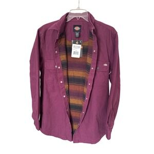 Men's Dickies Duck Flannel‎ Lined Shirt Grape Wine size S NWT